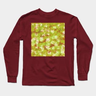 Sage Green and Maroon Floral Abstract Long Sleeve T-Shirt